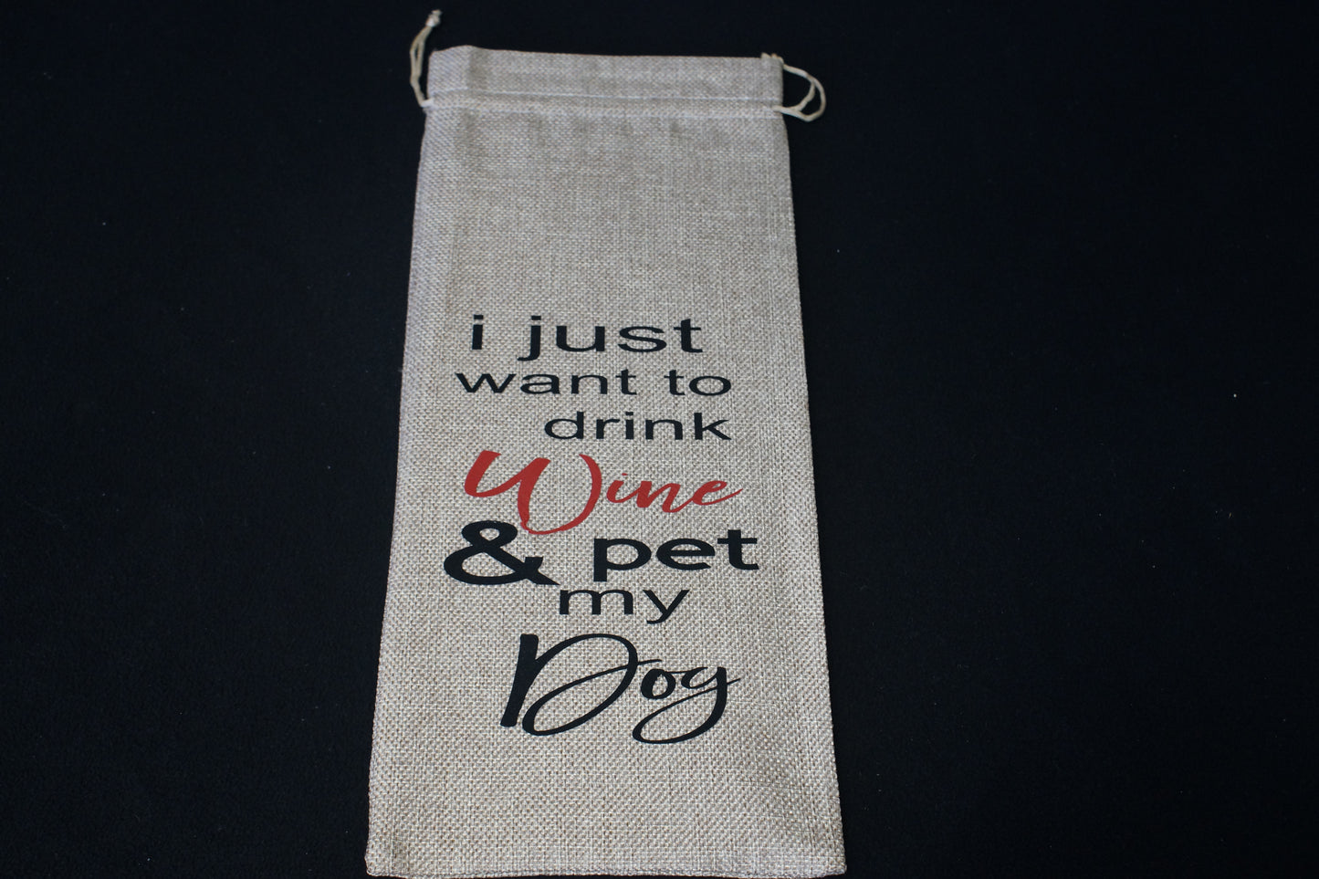 Dog Inspired Burlap Wine Gift Bags