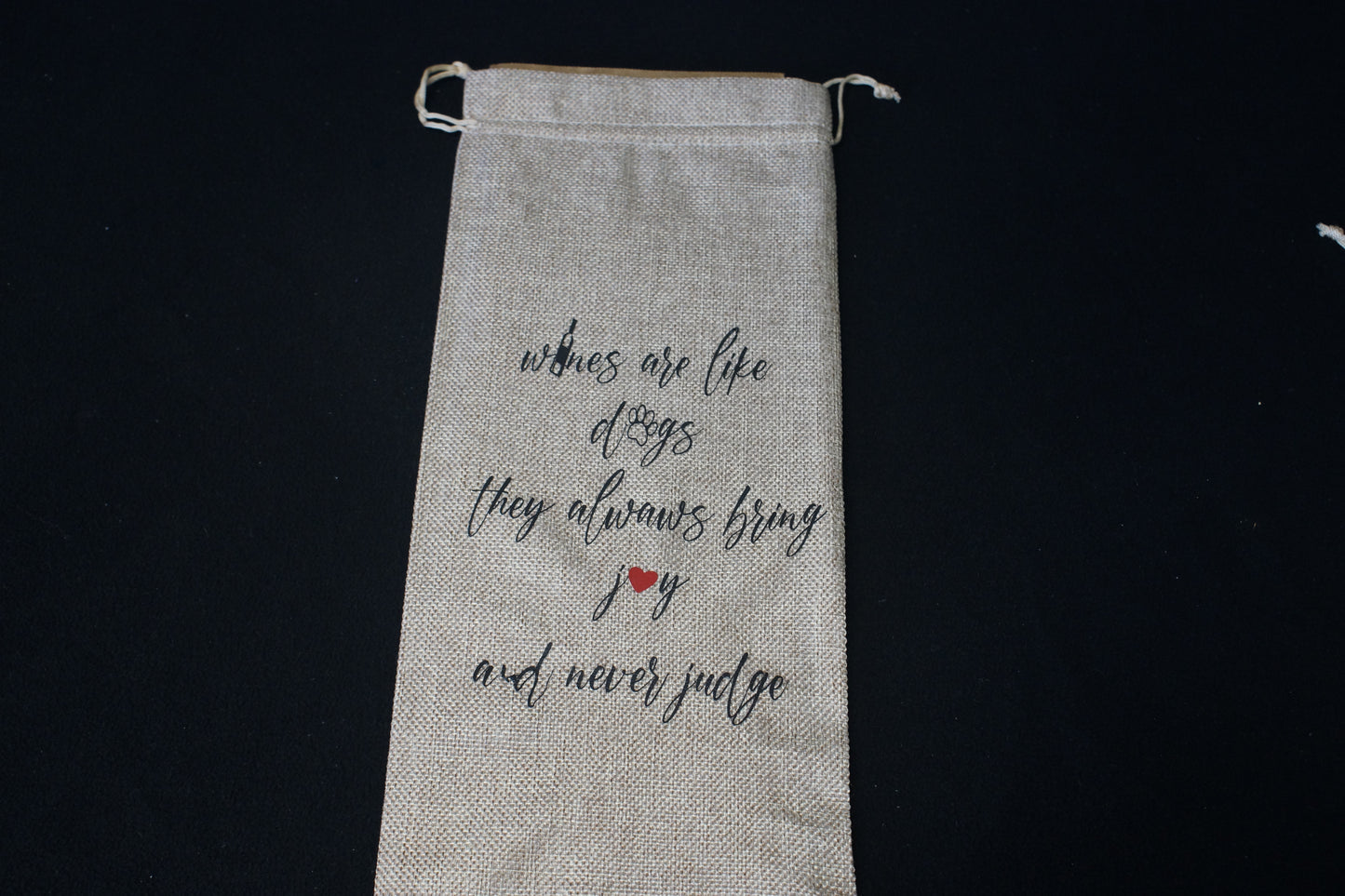 Dog Inspired Burlap Wine Gift Bags