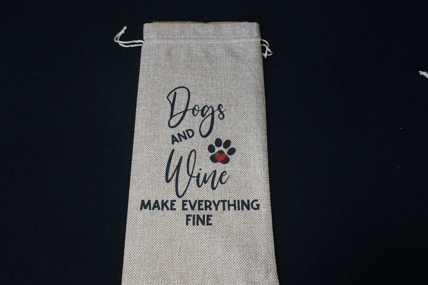 Dog Inspired Burlap Wine Gift Bags